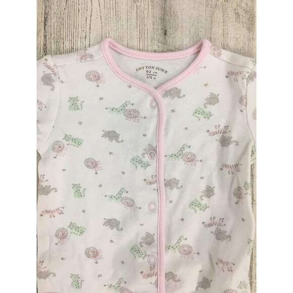 Cotton Juice 0 to 3 M Baby Girls Footie Set of 2 Pink Gingham - Picture 9 of 14